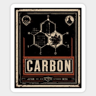Carbon Atom Chemistry Shirt – Retro Science Design for STEM Fans Sticker